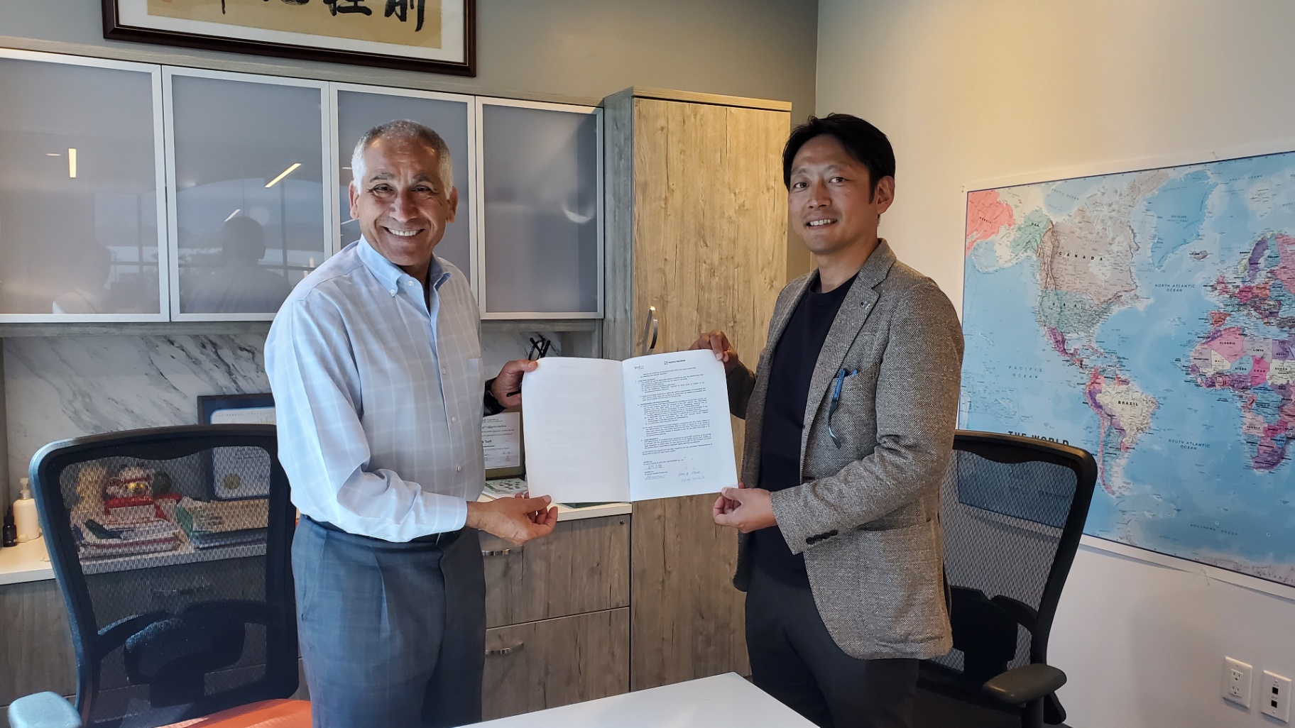 Signing an agreement with a US partner company.