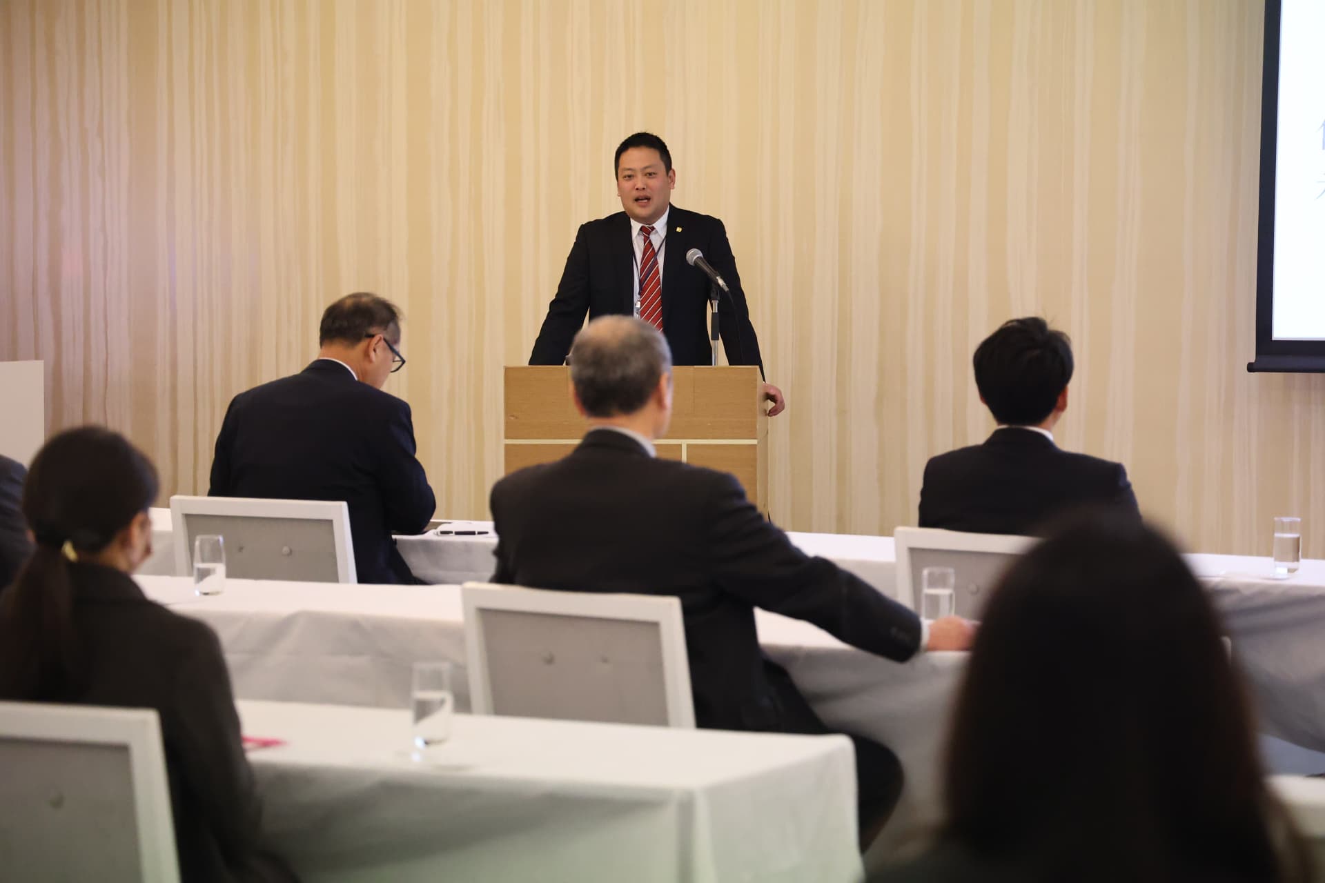 Management address at the policy briefing.