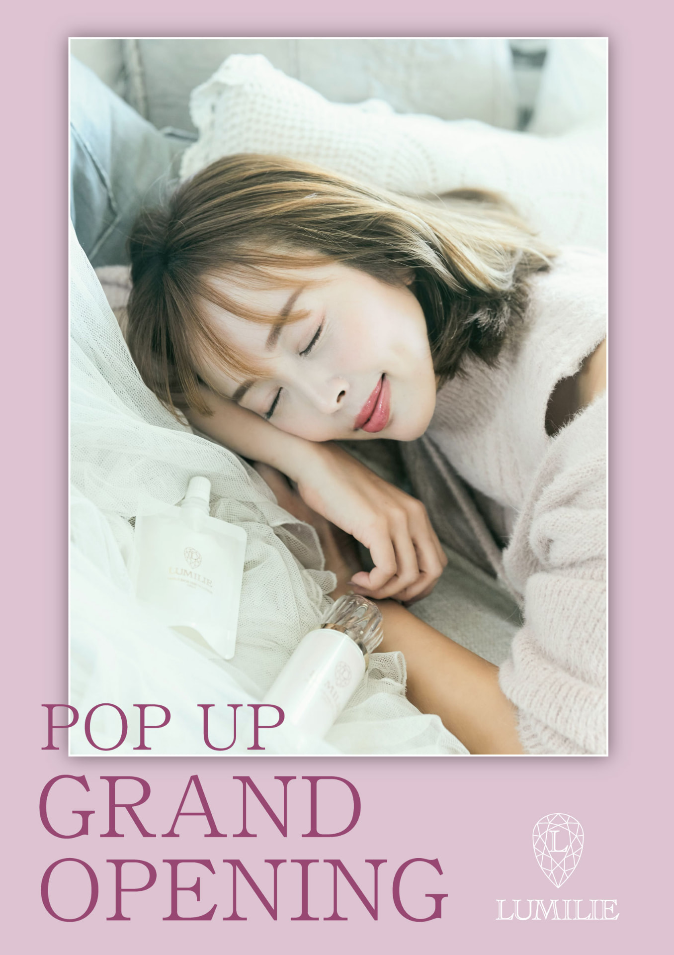 LUMILIE pop-up grand opening poster.